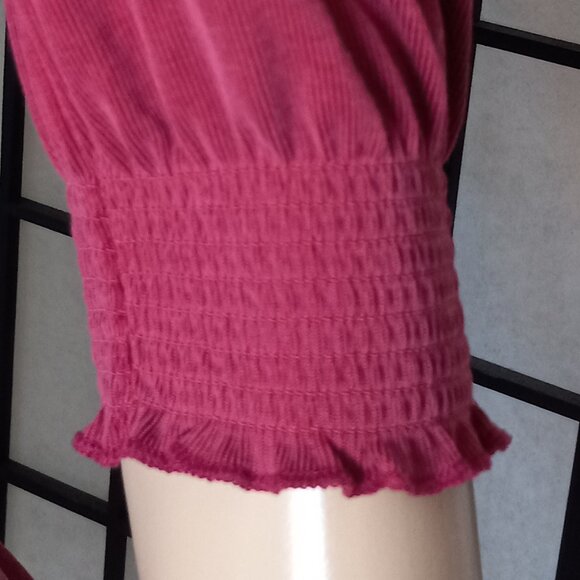 Lucky Brand Women's Maroon Modal Polyester Crewneck Half Sleeve Top Size M - Picture 6 of 8